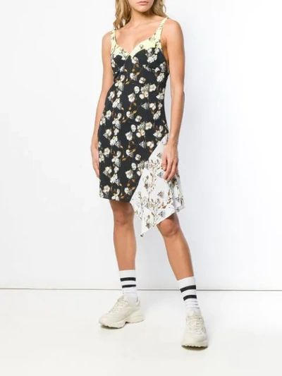 Shop Off-white Floral Print Dress - Black