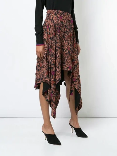 Shop Proenza Schouler Paisley Floral Asymmetrical Skirt In Black