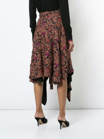 Shop Proenza Schouler Paisley Floral Asymmetrical Skirt In Black