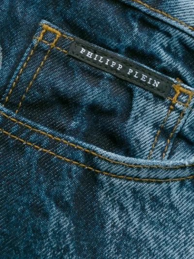 Philipp Plein Logo Panelled Straight-leg Jeans In Blue