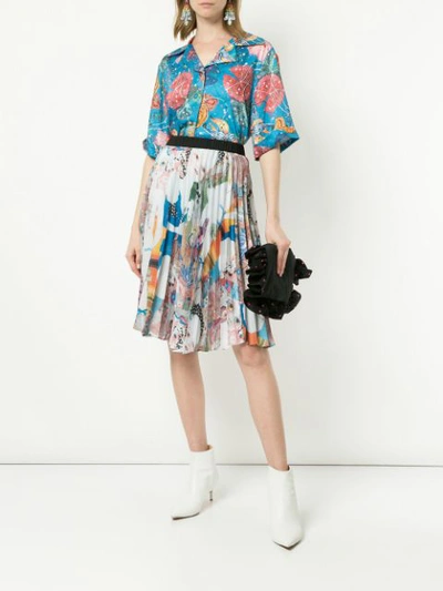 Shop Romance Was Born Feed My Flowers Pleated Shirt In Multicolour