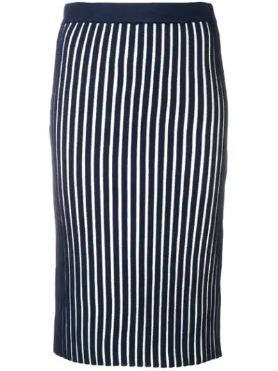 Shop Victoria Victoria Beckham Striped Pencil Skirt In Blue