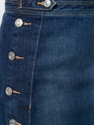 Shop Current Elliott Side Button Denim Skirt In Blue