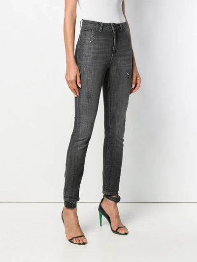 Shop Philipp Plein High-waisted Jeggings In Grey