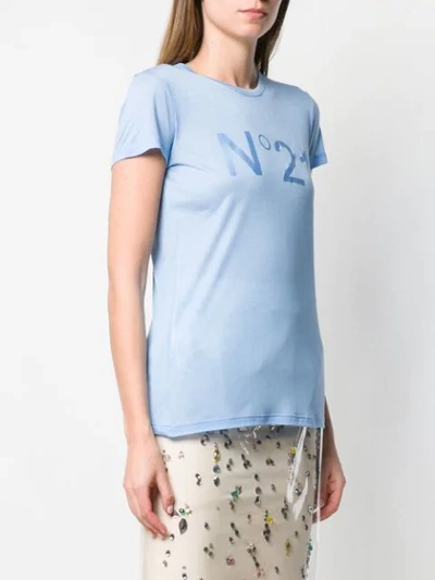 Shop N°21 Printed Logo T-shirt In Blue