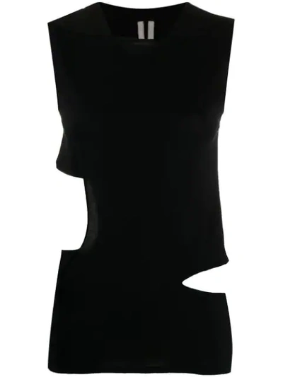 RICK OWENS CUT-OUT TANK TOP - 黑色