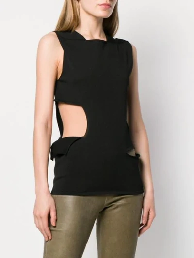 RICK OWENS CUT-OUT TANK TOP - 黑色