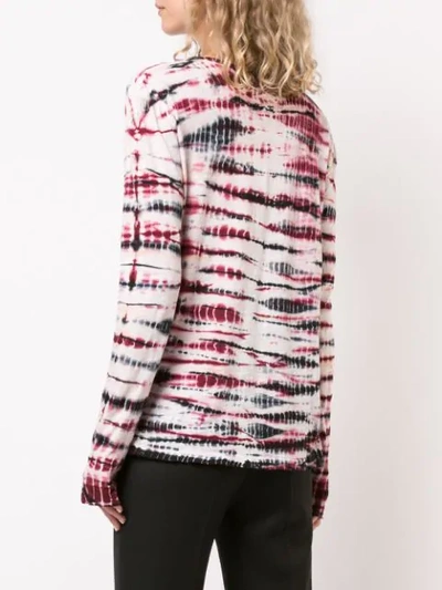 Shop Proenza Schouler Tie Dye Long Sleeve T In Blush/burgundy/black