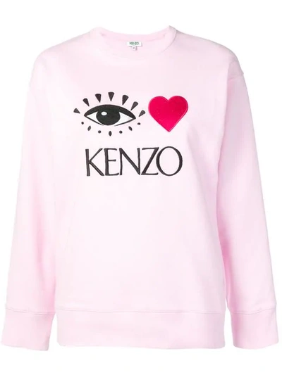 Shop Kenzo Embroidered Logo Sweatshirt In Pink
