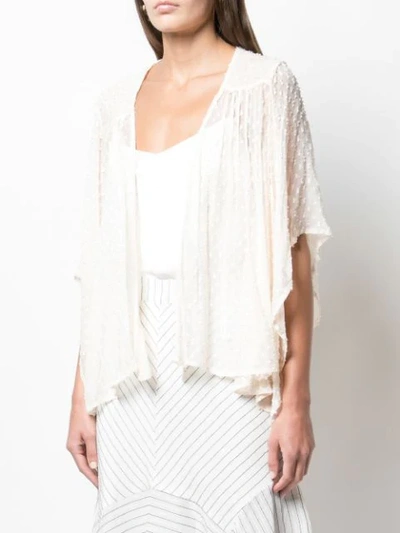Shop Mes Demoiselles Embroidered Draped Cardigan - White