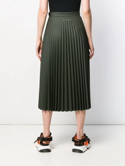 Shop Mm6 Maison Margiela Pleated Skirt In Green