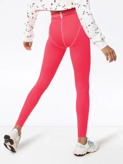 Shop Adam Selman Sport French-cut High-waisted Leggings In Pink