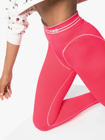 Shop Adam Selman Sport French-cut High-waisted Leggings In Pink