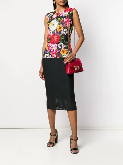 Shop Dolce & Gabbana Floral Print Tank Top In Black