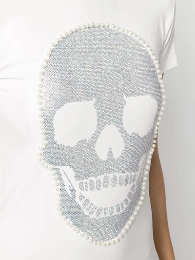 PHILIPP PLEIN SKULL T-SHIRT DRESS - 白色