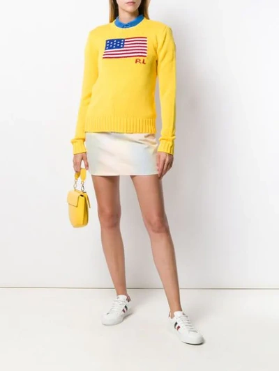 Shop Polo Ralph Lauren Pullover Mit Logo-stickerei In Yellowfin Multi