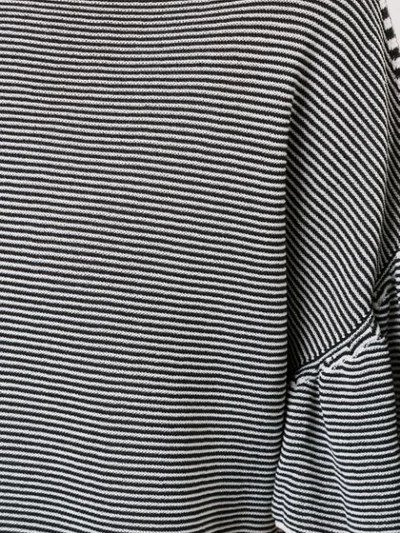 Shop Ballsey Ruffle Sleeve Striped Sweater - Black
