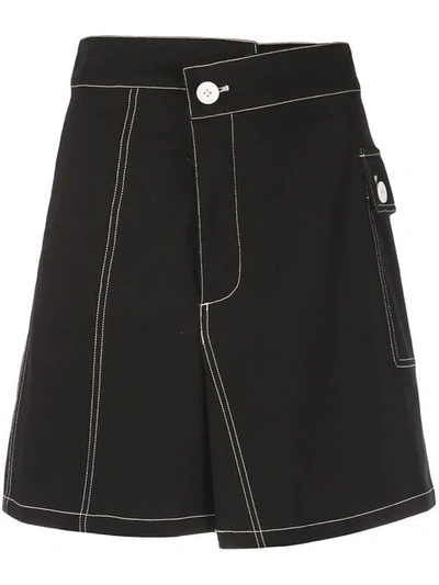 Shop Proenza Schouler Asymmetrical Utility Pocket Skirt In Black