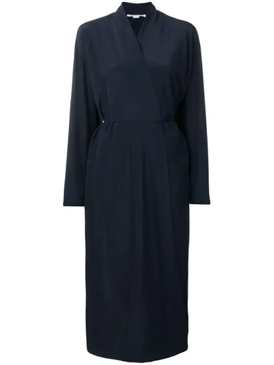 Shop Stella Mccartney Wrap Midi Dress In Blue