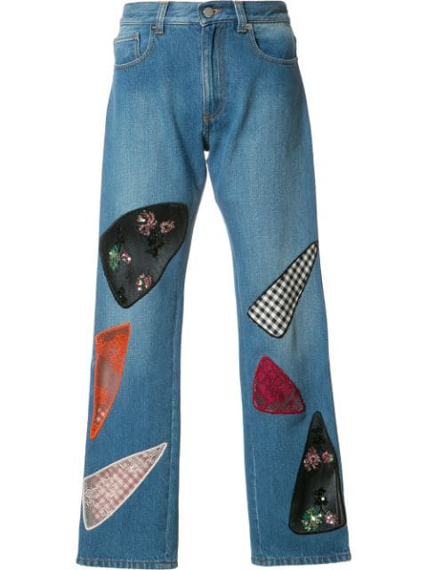 Christopher Kane Patchwork Jeans In Blue | ModeSens