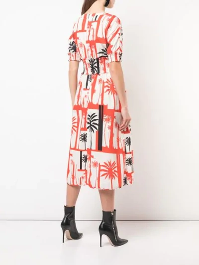 Shop Fausto Puglisi Palm Tree Print Dress In White
