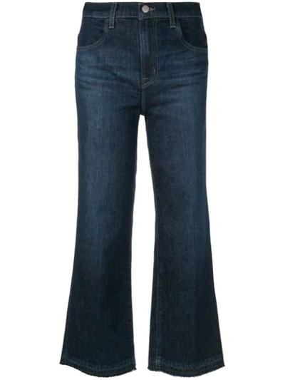 Shop J Brand Cropped Wide Leg Jeans In Blue