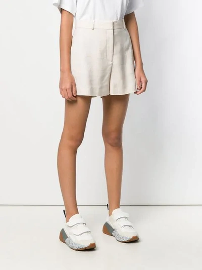 Shop Stella Mccartney Taillenhohe Shorts In Neutrals