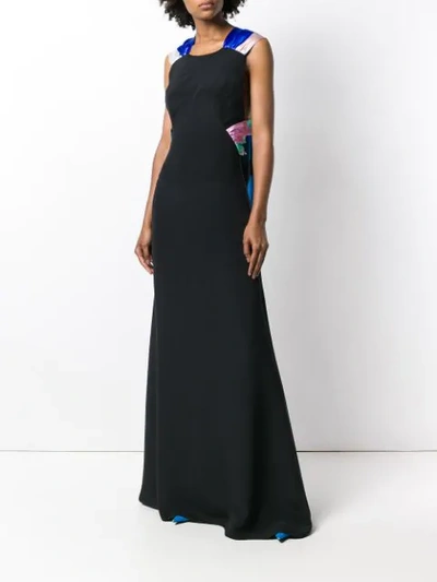 Shop Emilio Pucci Tied Back Evening Dress In Black