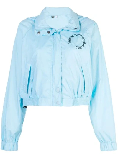 Shop Opening Ceremony Cropped Track Jacket In 4504 Slate Blue