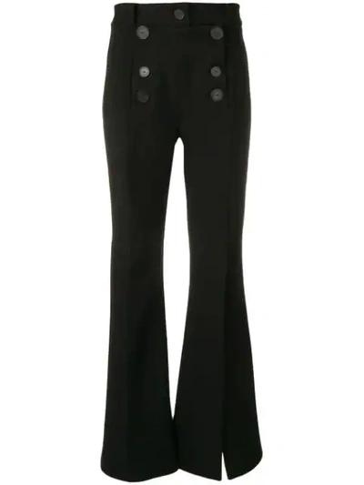 Shop A.w.a.k.e. Split Leg Flared Trousers In Black