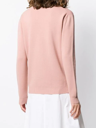 Shop Rochas Knitted Logo Jumper In Pink