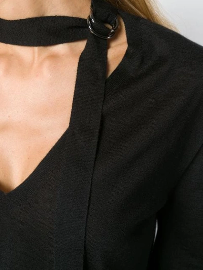 Shop Tom Ford Belted Collar Sweater In Black