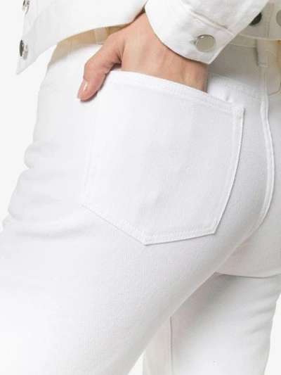 Shop A_plan_application Cropped Straight-leg Jeans In White