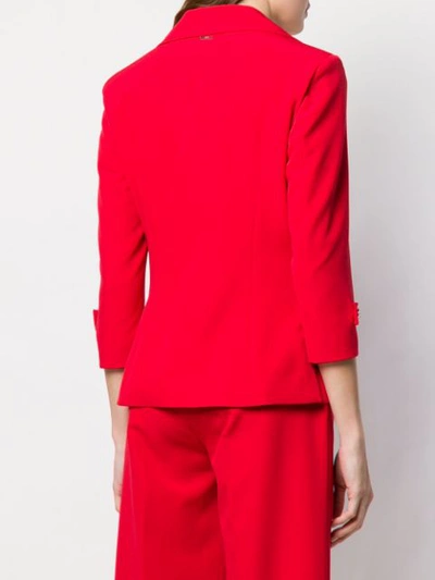 Shop Liu •jo Double Breasted Blazer In Red