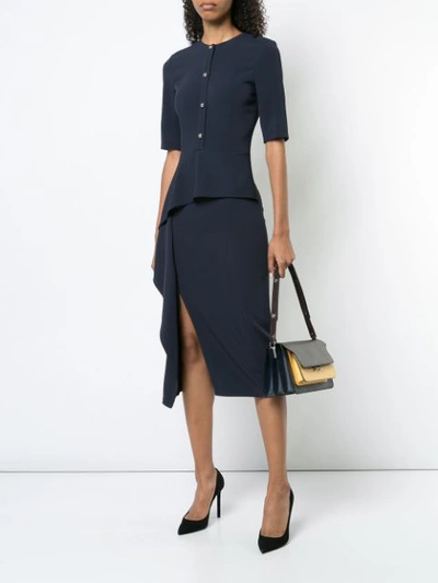 Shop Jason Wu Collection Asymmetric Buttoned Dress - Blue