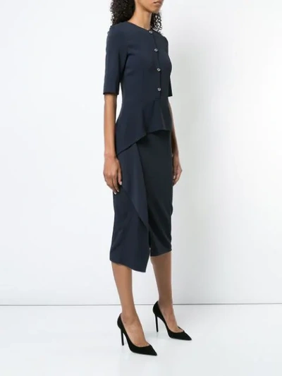 Shop Jason Wu Collection Asymmetric Buttoned Dress - Blue