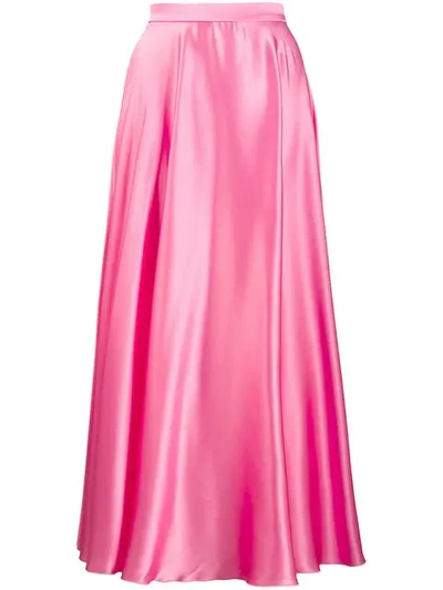 Shop Msgm Full Maxi Skirt In Pink