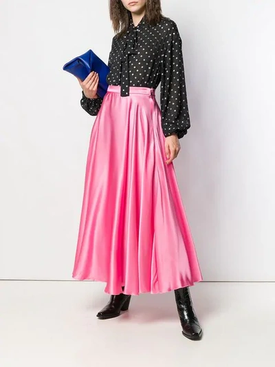 Shop Msgm Full Maxi Skirt In Pink