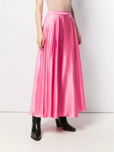 Shop Msgm Full Maxi Skirt In Pink