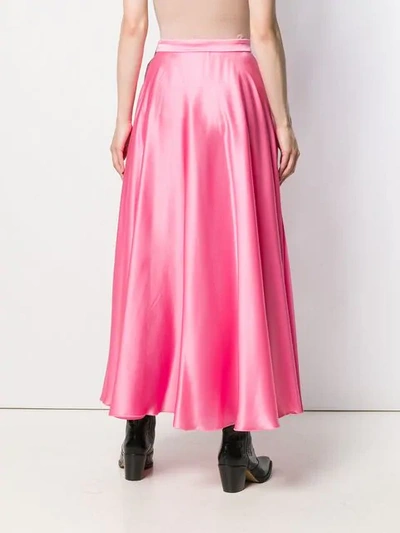 Shop Msgm Full Maxi Skirt In Pink