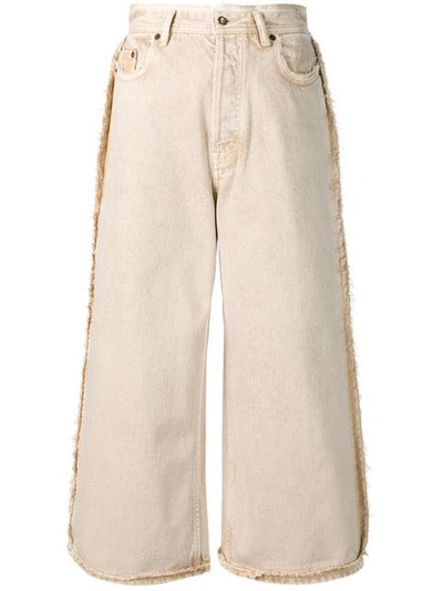 Shop Acne Studios Wide Denim Trousers In Ads-almond Brown