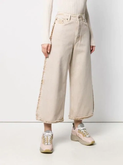 Shop Acne Studios Wide Denim Trousers In Ads-almond Brown