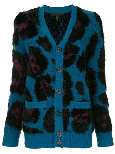 Shop Marc Jacobs Leopard Cardigan In Blue