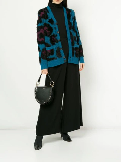 Shop Marc Jacobs Leopard Cardigan In Blue