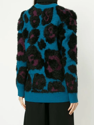 Shop Marc Jacobs Leopard Cardigan In Blue