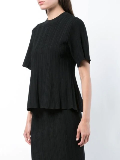 Shop Proenza Schouler Plissé Knit Top In Black