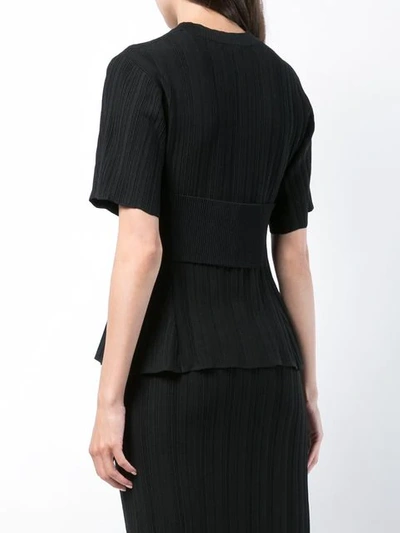 Shop Proenza Schouler Plissé Knit Top In Black