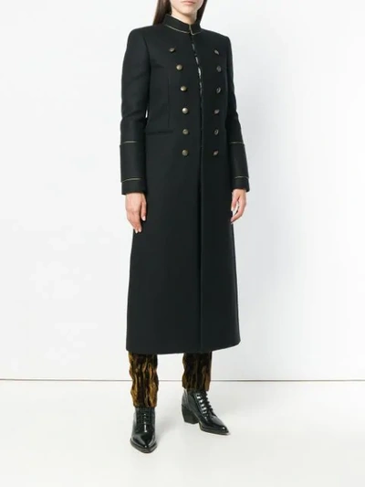 Shop Saint Laurent Military Coat In Black