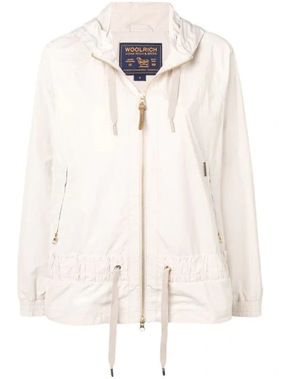 Shop Woolrich Zipped Hooded Jacket In Neutrals