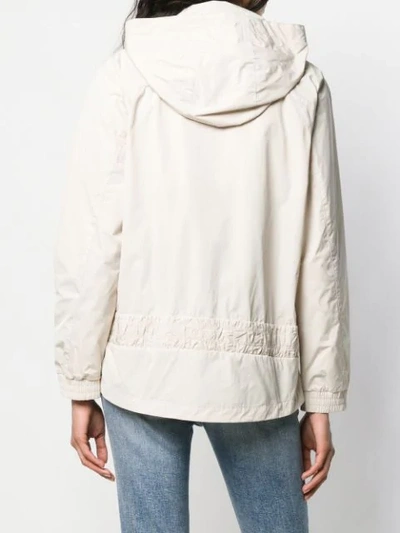 Shop Woolrich Zipped Hooded Jacket In Neutrals